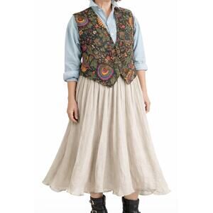 Vintage Embellished Sequin Vest Size Large Unisex Colorful Statement Print